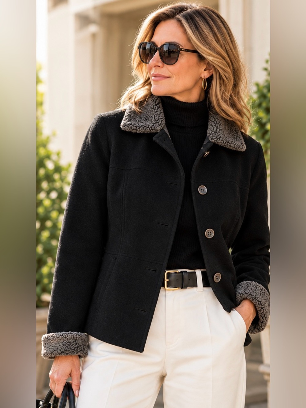 NY & Co Black Wool Jacket - Misses Size Small